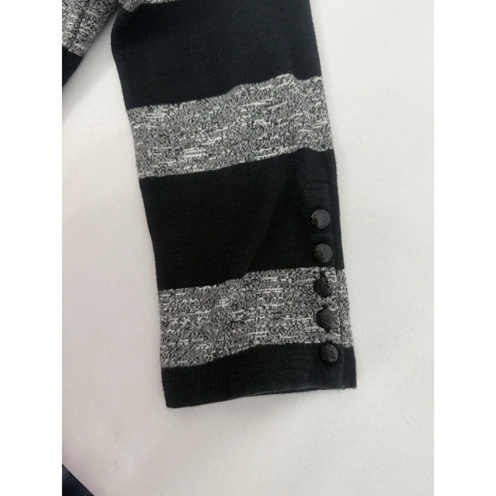 J.‎ CREW Black and Gray Striped Knit Shift Dress Cotton Womens Size XS